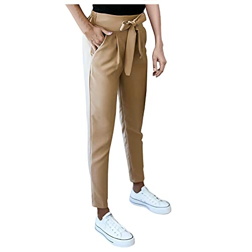 Damen Cropped Hose Stretch Chino Freizeithose Große Größen Elegant Stoffhose für Frauen Damen Casual Loose Bequem Sweatpant Jogginghose Trainingshose Sporthose Yogahose von Ainiyo