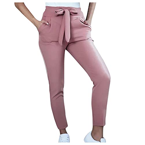 Damen Cropped Hose Stretch Chino Freizeithose Große Größen Elegant Stoffhose für Frauen Damen Casual Loose Bequem Sweatpant Jogginghose Trainingshose Sporthose Yogahose von Ainiyo