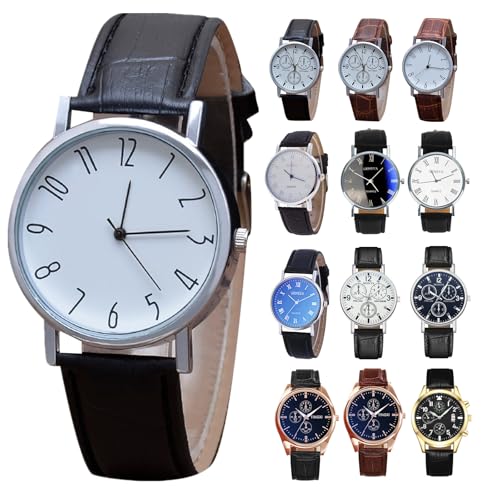 Herren Uhr, Minimalistisch Analog Quarz Uhr Wasserdicht Ultradünne Herrenuhr Lederarmbanduhr, Vatertag Männergeschenk Herren Uhr, Minimalistisch Analog Quarz Uhr Wasserdicht Ultradünne Herrenuhr Lederarmbanduhr, Vatertag Männergeschenk von Ainiyo