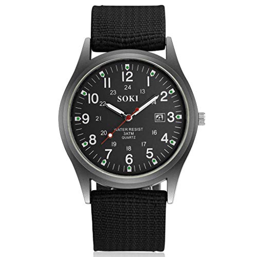 Herrengürtel Uhr Modekalender 2019 Nylon-Gewebte Herrenuhr Herren Armbanduhr Digital Und Analog Luxusuhren Herren EIN Geschenk für Meinen Vater von Ainiyo