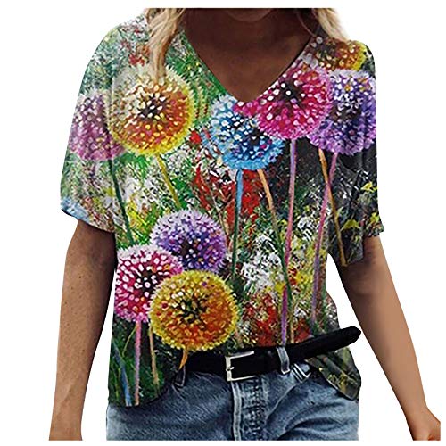 T-Shirts Damen Sommer Blusen Tops Kurzarm Langarm Tuniken Langarmshirts Hemd Sweatshirt Loose Beste Freunde Pullover Frühjahr für Frauen mit Motiv und 3D Bedrucktes Plus Size V-Ausschnitt Oberteile von Ainiyo