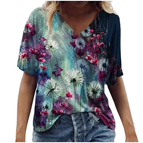 T-Shirts Damen Sommer Blusen Tops Kurzarm Langarm Tuniken Langarmshirts Hemd Sweatshirt Loose Beste Freunde Pullover Frühjahr für Frauen mit Motiv und 3D Bedrucktes Plus Size V-Ausschnitt Oberteile von Ainiyo