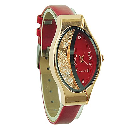 Uhr Damen Analog Quarz Armbanduhr Damenuhr Marken Luxus Uhren Quarzuhr Watch Geschenk für Frauen Teenager Mädchen Semilunar Sand Typ Ellipse Frau Feines Armband Kleines Zifferblatt Armbanduhr Uhren von Ainiyo