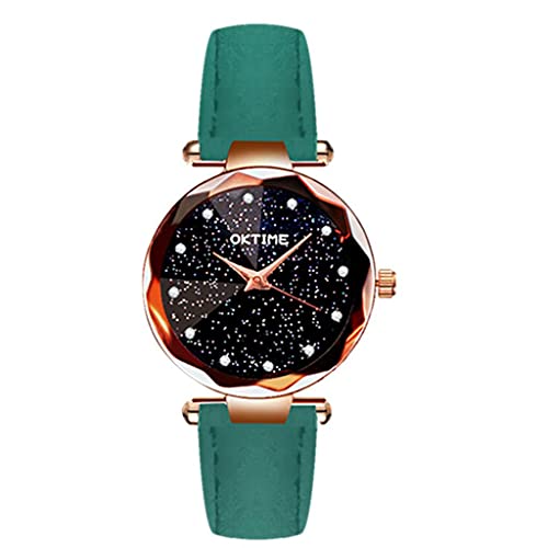 Uhr Damen Analog Quarz Armbanduhr Damenuhr Marken Luxus Uhren Quarzuhr Watch Geschenk für Teenager Mädchen Frauen Damen Kreative Blatt Mode Gürtel Uhr Studentin Quarzuhr Uhren von Ainiyo