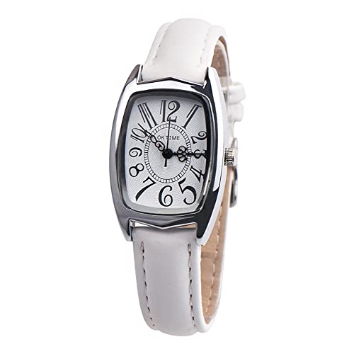 Uhr Damen Analog Quarz Armbanduhr Damenuhr Marken Luxus Uhren Quarzuhr Watch Geschenk für Teenager Mädchen Frauen Fashion Casual Chic Retangle Damen Lederband Analog Quarzuhr von Ainiyo