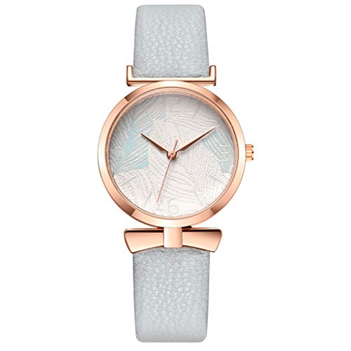 Uhr Damen Armbanduhr Damenuhren Quarzuhr Watch für Frauen Damen, Damen Gürtel Quarzuhr Digital Leaf Pattern Fashion Casual Damenuhr Mädchenuhr Damenuhr von Ainiyo