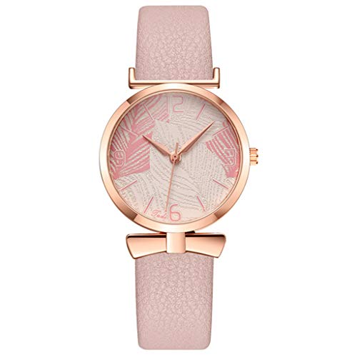 Uhr Damen Armbanduhr Damenuhren Quarzuhr Watch für Frauen Damen, Damen Gürtel Quarzuhr Digital Leaf Pattern Fashion Casual Damenuhr Mädchenuhr Damenuhr von Ainiyo