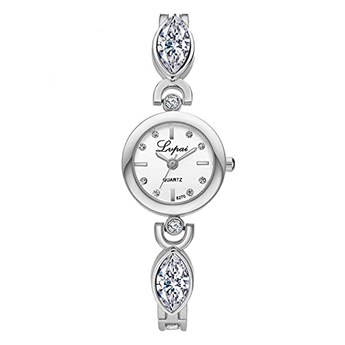 Uhr Damen Armbanduhr Damenuhren Quarzuhr Watch für Frauen Damen, Mode Kleiner exquisiter europäischer Stil Schönheit Freizeit Armband Uhr Anzug Mädchenuhr Damenuhr Weiß Ainiyo145 von Ainiyo