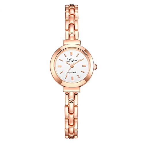 Uhr Damen Armbanduhr Damenuhren Quarzuhr Watch für Frauen Damen, Mode Kleiner exquisiter europäischer Stil Schönheit Freizeit Armband Uhr Anzug Mädchenuhr Damenuhr Weiß Ainiyo152 von Ainiyo