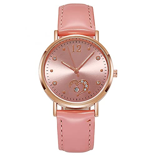 Uhr Damen Armbanduhr Damenuhren Quarzuhr Watch für Frauen Damen, Neue Damenuhr wasserdichte leuchtende multifunktionale Kalenderfashion-Uhr Mädchenuhr Damenuhr Rosa Ainiyo59 von Ainiyo