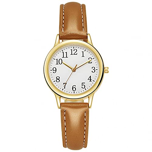 Uhr Damen Armbanduhr Damenuhren Quarzuhr Watch für Frauen Damen, Schlanke, minimalistische Mode mit Armband-Zifferblatt Damen-Quarz-Leder-Uhr Geschenkuhr Mädchenuhr Damenuhr Braun Ainiyo113 von Ainiyo