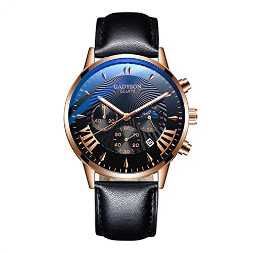 Uhren Herren Armbanduhr Quarz Uhr Herrenuhr Quarzuhr Sportuhr Outdooruhr Watch für Männer 2022 Herren Mode Militär Uhren Luxury Herrenmode Edelstahlgehäuse Lederband Quarz Analog Armbanduhren von Ainiyo