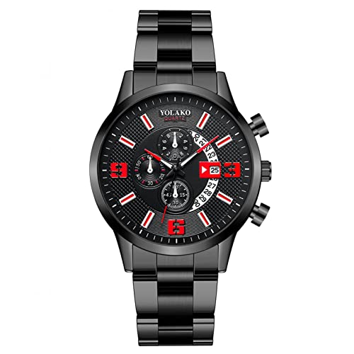 Uhren Herren Armbanduhr Quarz Uhr Herrenuhr Quarzuhr Sportuhr Outdooruhr Watch für Männer 2022 Herren Mode Militär Uhren Luxury Lässige Quarz-Edelstahl-Armbanduhr für Herren, analoge Uhr von Ainiyo