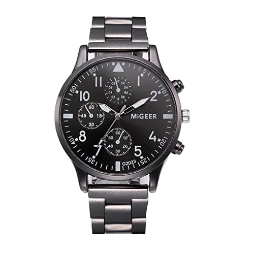 Uhren Herren Armbanduhr Quarz Uhr Herrenuhr Quarzuhr Sportuhr Outdooruhr Watch für Männer 2022 Herren Mode Militär Uhren Luxury Mens Fashion Crystal Edelstahl Analoge Quarz-Armbanduhr Herrenuhr von Ainiyo