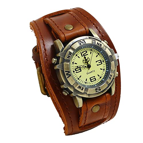 Uhren Herren Armbanduhr Quarz Uhr Herrenuhr Quarzuhr Sportuhr Outdooruhr Watch für Männer 2022 Herren Mode Militär Uhren Luxury Vintage Herren Punk Retro Einfache Mode Dornschließe Lederuhr von Ainiyo