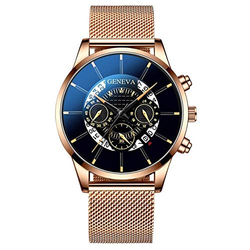 Uhren Herren Armbanduhr Quarz Uhr Herrenuhr Quarzuhr Sportuhr Outdooruhr für Männer 2022 Herren Mode Militäruhren Fashion Cool Unique Digital Literal Multi Layer Dial Herren Quarz Mesh Gürteluhr von Ainiyo