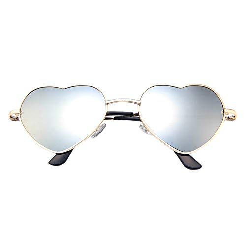 Vintage Runde Quadrat Herzförmig Verspiegelte Polarisierte Sonnenbrille mit UV400 Schutz Damen/Herren Teenager&Mädchen Mode Sonnenbrille von Ainiyo
