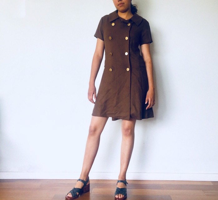 60Er Jahre Mini Kleid Baby Doll Mod Jumper Von Adrien "N Emilie Gr.s M von AintWeSwank