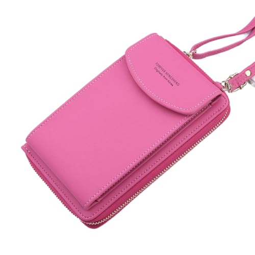 Aintap Visitenkartenhalter Kartenhalter Frauen Lange Brieftasche Umhängetasche Weibliche Geldbörsen Clutch Lady Geldbörse Reißverschluss Handytasche Kartenhalter Visitenkartenetui (Farbe: Rose Red) von Aintap