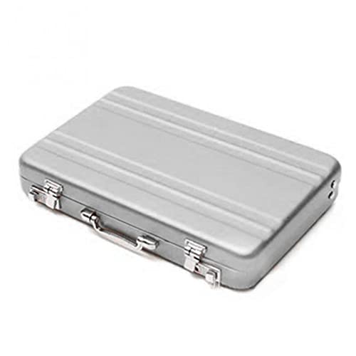 Visitenkartenhalter, Mini-Koffer, Aluminium-Aufbewahrungsbox, Ausweis, Kreditkartenetui, Bankkarten-Box, Schmuckschatulle, Aufbewahrungsbox, Smart Wallet, Schnalle, Visitenkartenetui (Farbe: Silber) von Aintap