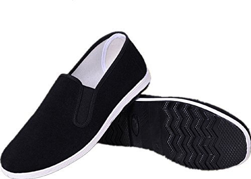 AioTio Chinesische traditionelle Peking-Stil Schuhe Kung Fu Tai Chi Schuhe Gummisohle Unisex Schwarz (225mm 35EU) von AioTio