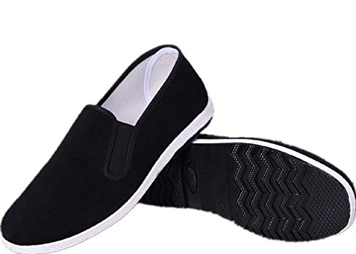 AioTio Chinesische traditionelle Peking-Stil Schuhe Kung Fu Tai Chi Schuhe Gummisohle Unisex Schwarz (235mm 37EU) von AioTio