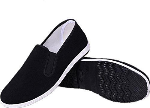 AioTio Chinesische traditionelle Peking-Stil Schuhe Kung Fu Tai Chi Schuhe Gummisohle Unisex Schwarz (245mm 39EU) von AioTio