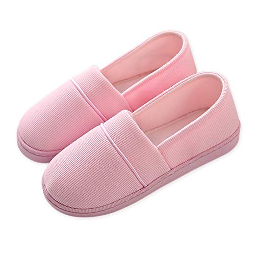APIKA Damen Gemütliche Memory Foam Hausschuhe, Leichte Frottee Halbschuhe mit Rutschfester Gummisohle（Pink） M von AioTio