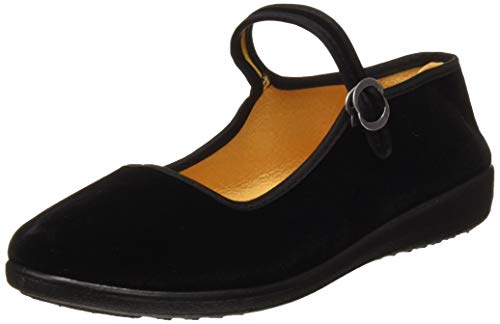 APIKA Frauen Velvet Mary Jane Schuhe Baumwolle Old Peking Yoga Training Tanz Schuhe,Schwarz, Gr.- 40 EU von AioTio