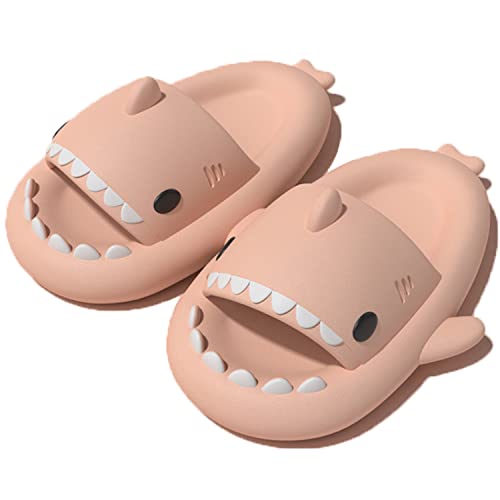 AioTio Hai Hausschuhe Damen Badelatschen Herren Weiche Dicke Sohle Bequeme Rutschfeste Dusch und Badeschuhe Hai Schlappen Strand Sandalen Cozy Shark Slides Slippers(Rosa, 38/39 EU) von AioTio