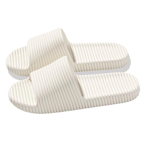 AioTio Haushalt Badeschuhe für Damen und Herren Anti-Rutsch Badesandalen Hauspantoffeln Bequem Hausschuhe(Weiß,38/39EU) von AioTio