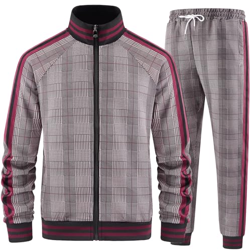 Aiozowa Trainingsanzug Herren Jogginganzug Hausanzug Freizeitanzug Anzug Sportanzug Joggen Sportbekleidung für Herren KEW-KE03-XXL von Aiozowa