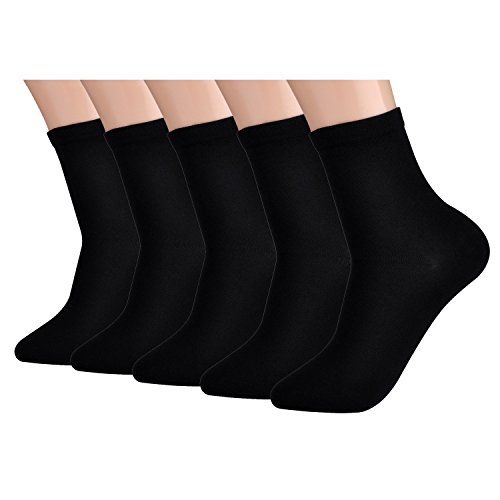 Aiphamy Herren comfort cotton crew socken thin packung mit 5 stück in einer box passend us schuhgröße 7,5-11 schwarz von Aiphamy