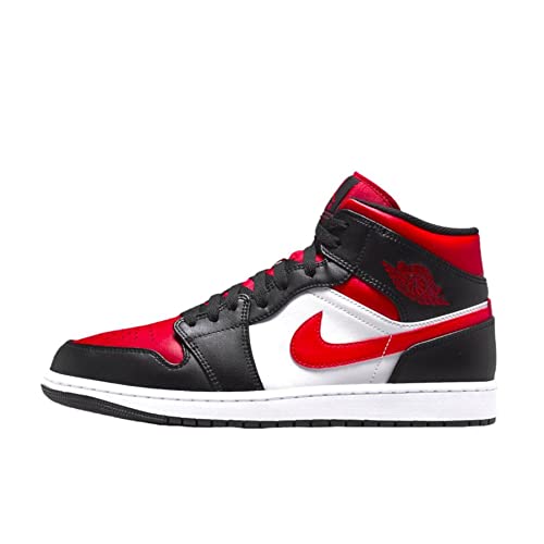 Air Jordan 1 Mid Fitnessschuhe, Schwarz/Feuerrot/Weiß, 43 EU von Jordan