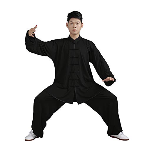 Air Swimmers Kampfkunst Anzug | Unisex Kung Fu und Tai Chi Uniform | Traditionelle Chinesisch Kostüm für Meditation und Qigong (A, XXL) von Air Swimmers