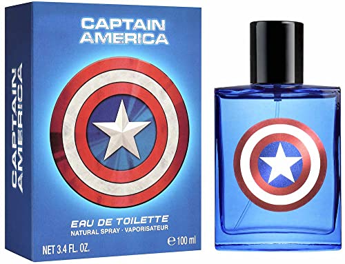 Captain America Kinderduft im coolen Glasflakon (30 ml) - Geschenk für Jungen, Parfüm für Kinder und Erwachsene von Marvel