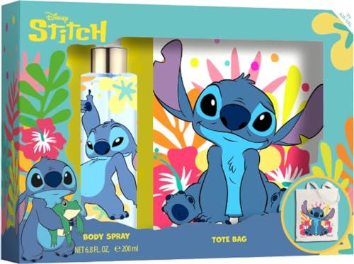 Stitch-Geschenkset - Body Spray 200ML mit Tropischem Duft und Tasche, Kinder Parfüm und Tasche, Unisex Kinderduft von AIR-VAL INTERNATIONAL