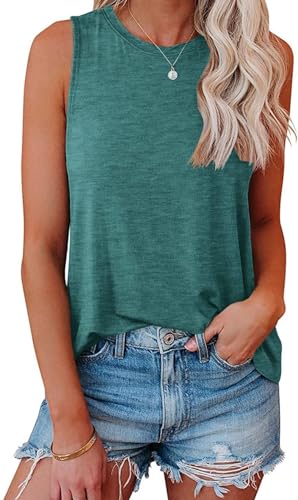 AirMood Damen Casual Cami Tank Tops Loose Fit Sommer Ärmellos Camisole Weste T-Shirts, grün, M von AirMood