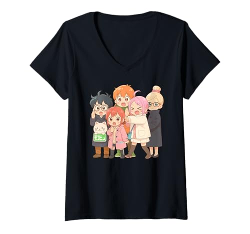 Damen Dan da dan T-Shirt mit V-Ausschnitt Damen Dan da dan T-Shirt mit V-Ausschnitt von Aira Shiratori