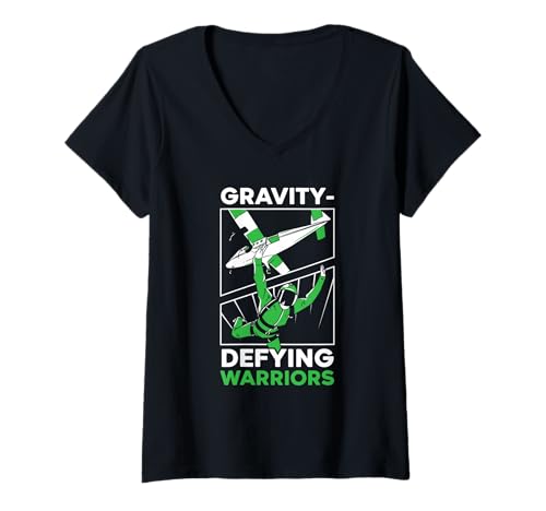 Damen Fallschirmjäger Fallschirmjäger Fallschirmspringen Fallschirmspringen Fallschirmspringen T-Shirt mit V-Ausschnitt Damen Fallschirmjäger Fallschirmjäger Fallschirmspringen Fallschirmspringen Fallschirmspringen T-Shirt mit V-Ausschnitt von Airborne Paratrooper Parachute Skydiving