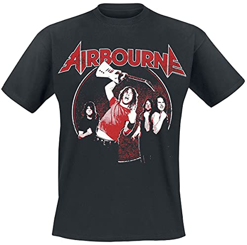 Airbourne Fist Pumping Männer T-Shirt schwarz XXL 100% Baumwolle Band-Merch, Bands von Airbourne