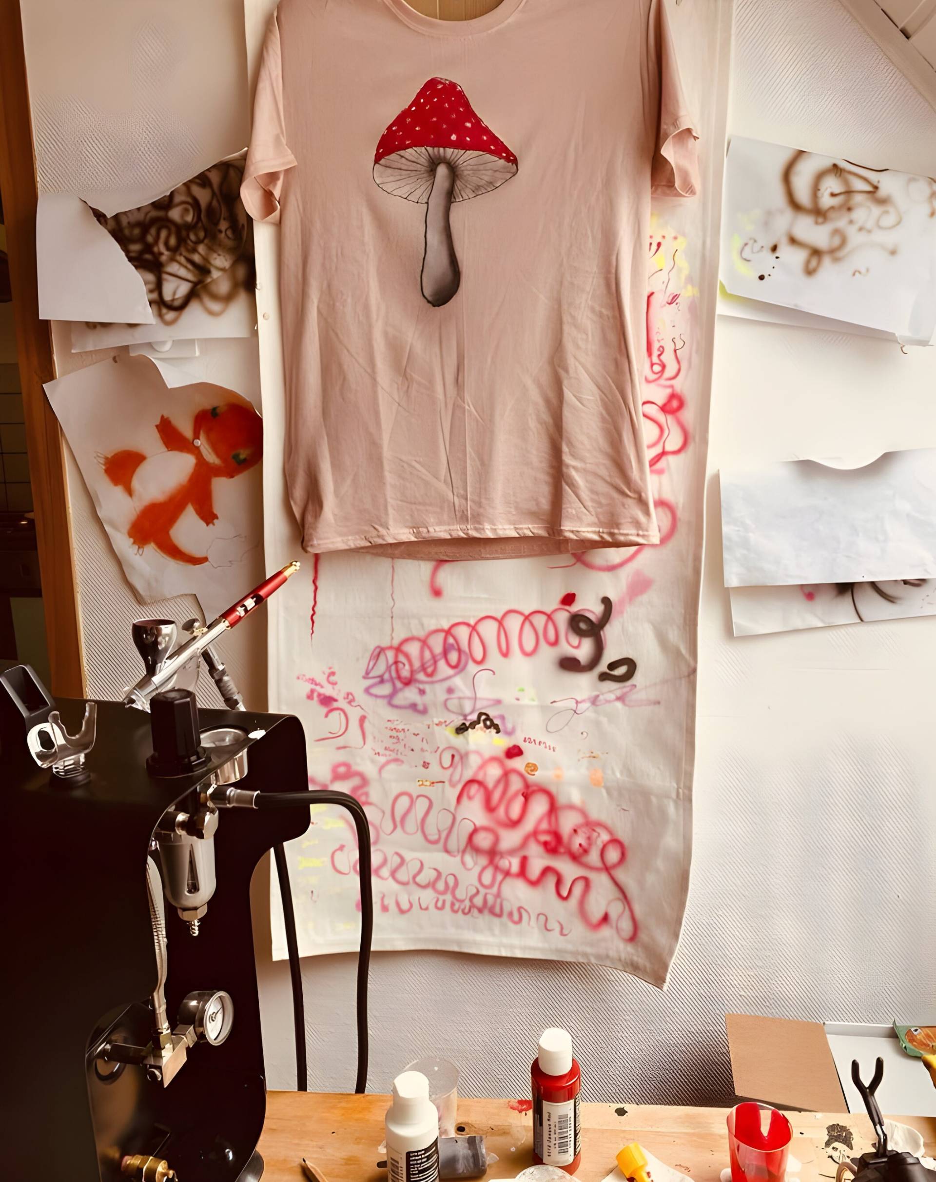 Einzigartiges Handgefertigtes Airbrush-T-Shirt - "Fliegenpilz" Einzigartiges Handgefertigtes Airbrush-T-Shirt - "Fliegenpilz" von AirbrushArtTees