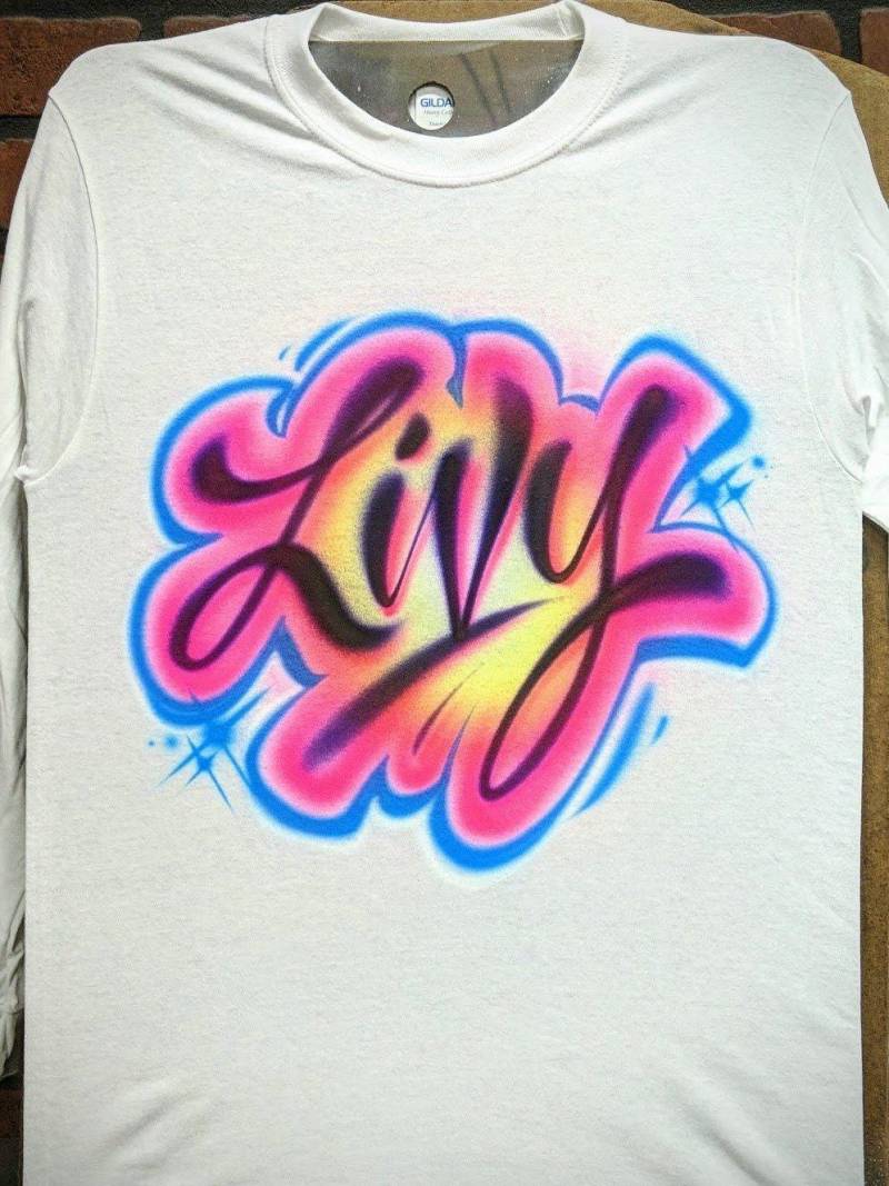 Personalisiertes Airbrush T-Shirt Mit Deinem Namen Oder Text + Farben | T-Shirt, Hoodie, Tank Crop Top Erwachsene & Kinder Geburtstag Geschenkidee von AirbrushCustoms