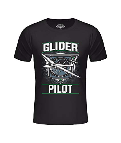 T-Shirt AC Glider Pilot schwarz, Flugzeug, Luftfahrt, Aviation (XL) von Aircraft Staff