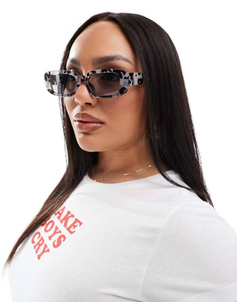 AIRE - Ceres - Rechteckige Sonnenbrille in anthrazitfarbener Schildpatt-Optik-Schwarz von Aire