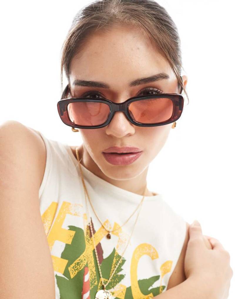 Aire - Ceres - Rechteckige Sonnenbrille in Schokobraun von Aire