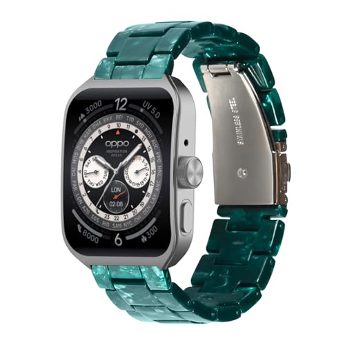AireWiki Armbänder für Oppo Watch 4 Pro Uhrenarmband Harz Armbänder mit Edelstahl Metall Verstellbarer Herren Damen Ersatzarmband Kompatibel mit Oppo Watch 4 Pro Sport Band (7) von AireWiki
