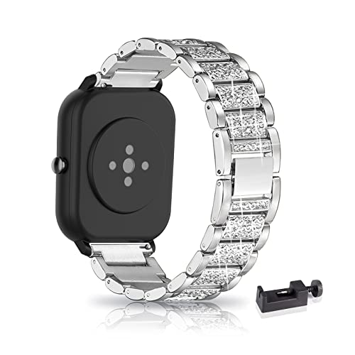 AireWiki Armband Kompatibel mit Garmin Venu Sq 2/ Venu Sq 2 Music Armband Edelstahl Für Herren Damen Elegant Metall Uhrenarmband Für Garmin Venu Sq 2/ Venu Sq 2 Music (Silber) von AireWiki