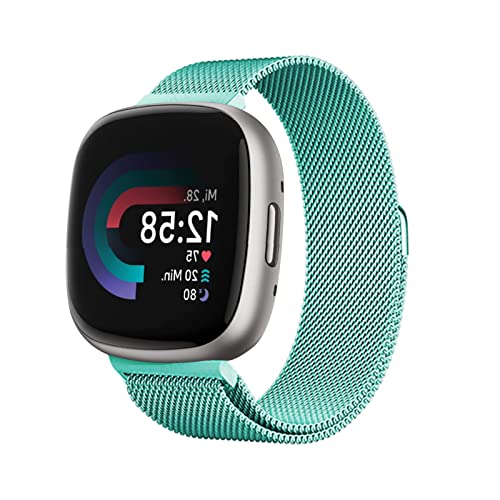 AireWiki Edelstahl Armband Kompatibel mit Fitbit Versa 4/ Fitbit Sense 2 Armband Metall Ersatz Mesh mit Magnetische Für Herren Damen Uhrenarmband Für Fitbit Versa 4/Sense 2 (7) von AireWiki