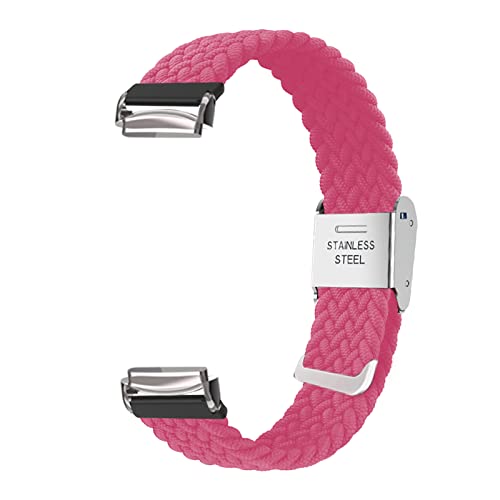 AireWiki Nylon Armband Kompatibel mit Fitbit Luxe Armband Keine Lücke Für Herren Damen Sport Stoff Ersatzband mit Uhrenarmband Für Fitbit Luxe (rosa,Silber Verbinder) von AireWiki